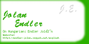 jolan endler business card